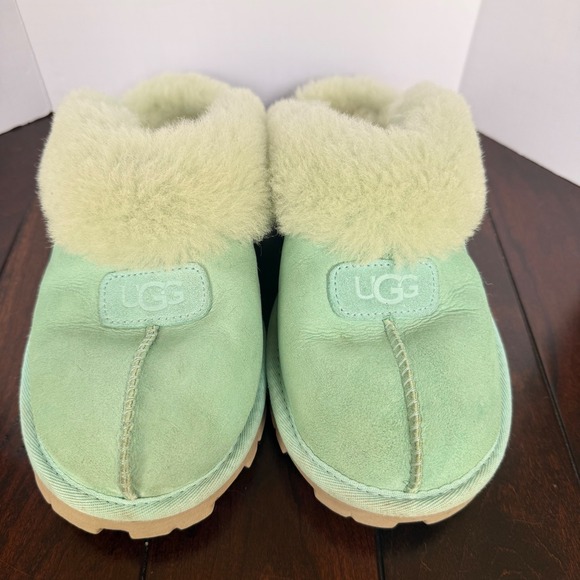 UGG Coquette Mint Green Suede Sheepskin Slippers Womens 9 G1WDQ84CNFJ - Picture 5 of 13